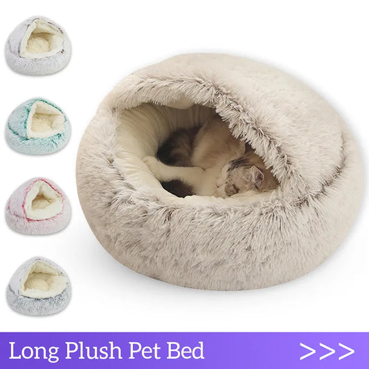 Winter Long Plush Cat Bed - Petsunsets